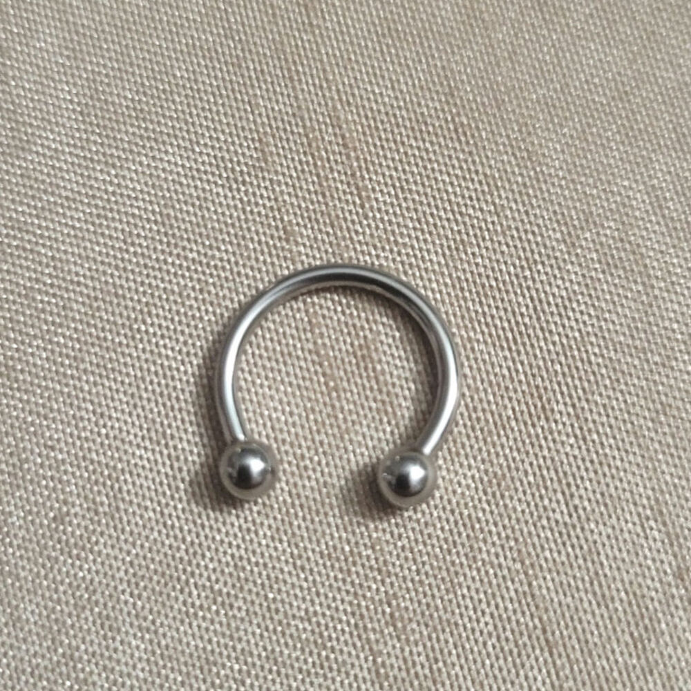 16 gauge 10mm horse shoe  stainless steel silver septum piercing